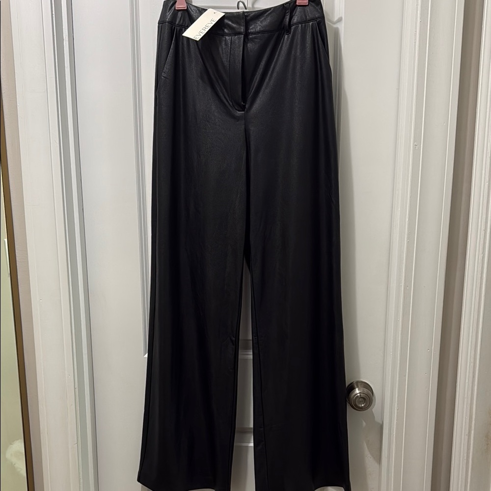 Commando Black Faux Leather Wide-Leg Pants NWT